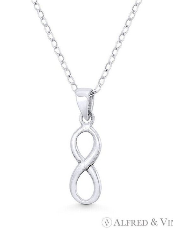 Infinity Symbol / Figure 8 Charm Pendant in Oxidized .925 Sterling Silver - Picture 1 of 1